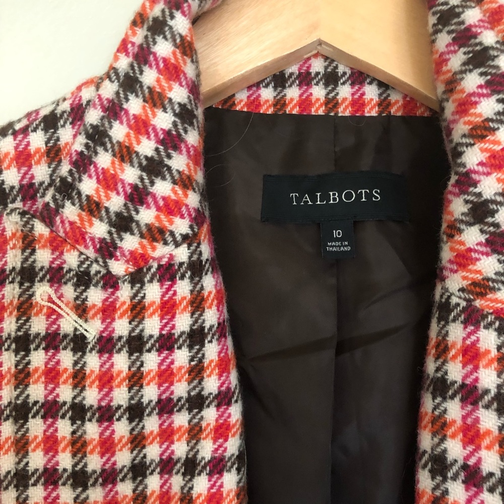 Talbots Colorful Houndstooth Blazer Size 10
